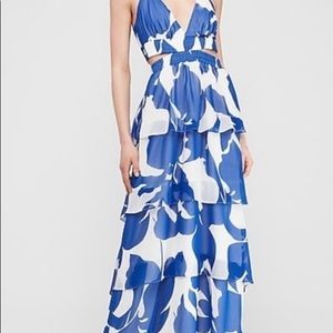 Express floral twist back dress